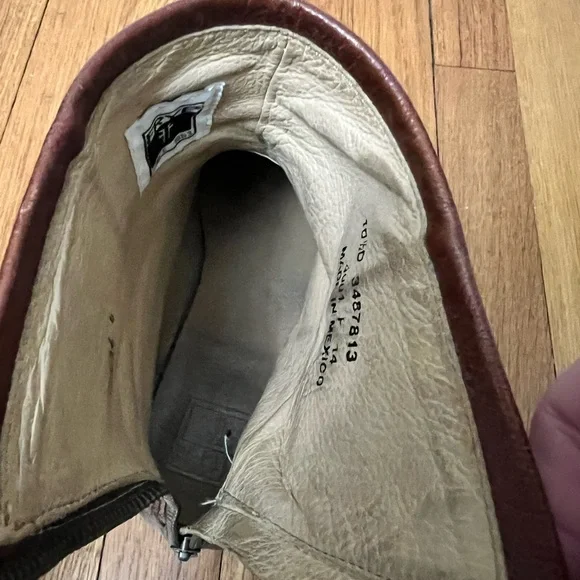 Frye Brown Leather Men's Boots harness back zipper sz 10.5 - Picture 8 of 8